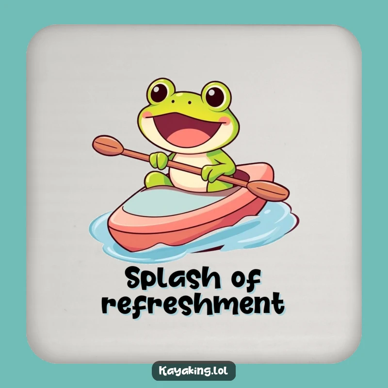 Funny Frog Kayak Coaster: Happy Decor, Perfect Humorous Gift for Table Protection