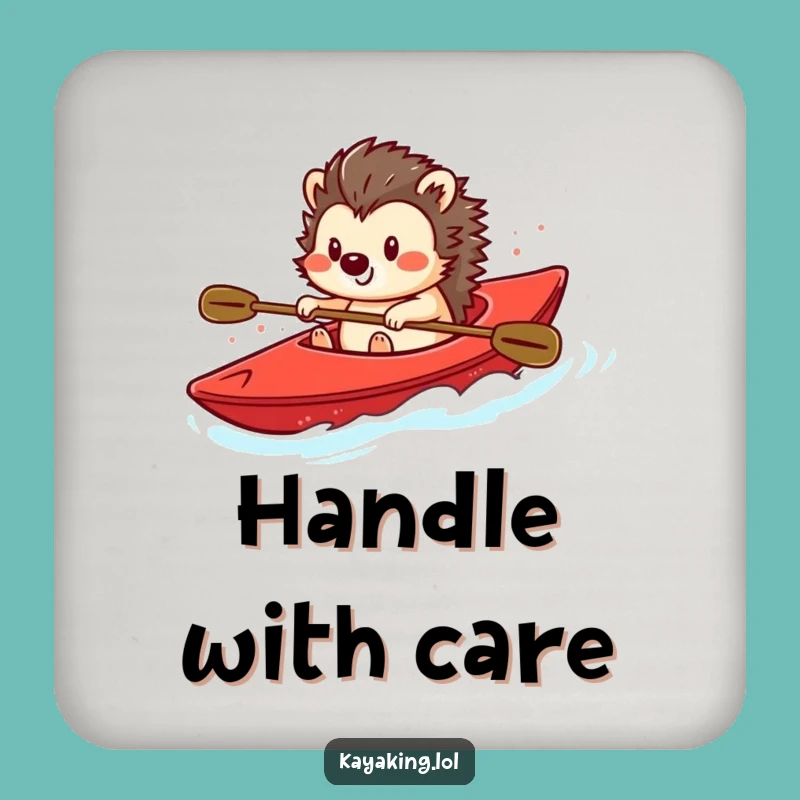 Funny Hedgehog Kayaking Coaster - Protect Surfaces with Smiles!