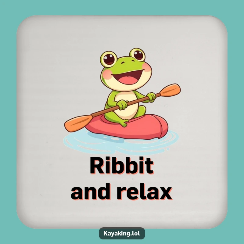 Funny Frog Kayak Drink Coaster: Enthusiastic Paddler Protection, Awesome Funny Gift!