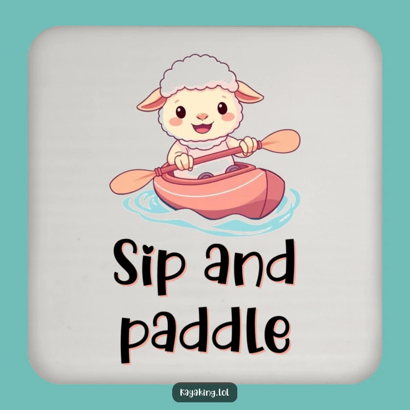 Funny Sheep Kayak Drink Coaster: Water Fun Protection, Funny Gift