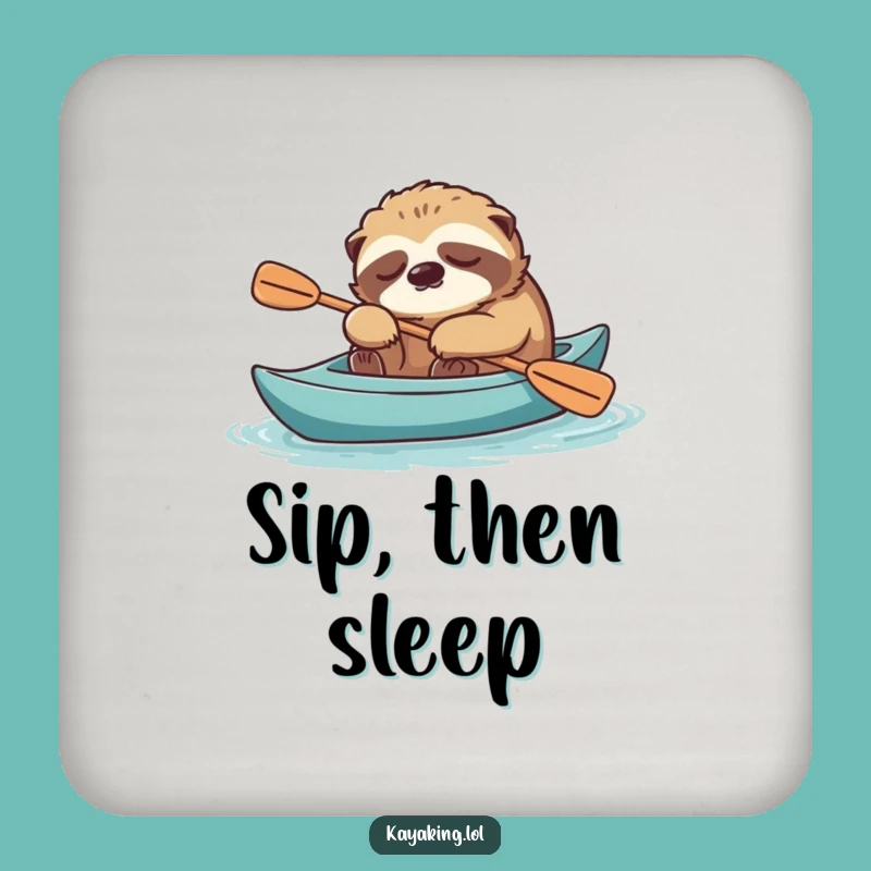 Funny Sloth Kayak Coaster: Protect Surfaces with Calm Humor