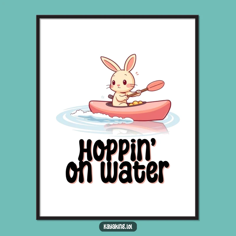Funny Rabbit Kayak Poster: Inject Speed and Joy into Your Decor