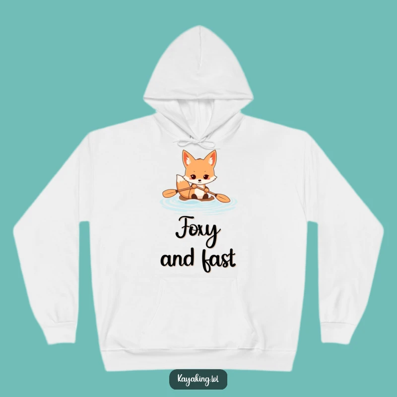 Funny Determined Fox Hoodie: Cozy Kayak Focus - Perfect Funny Gift