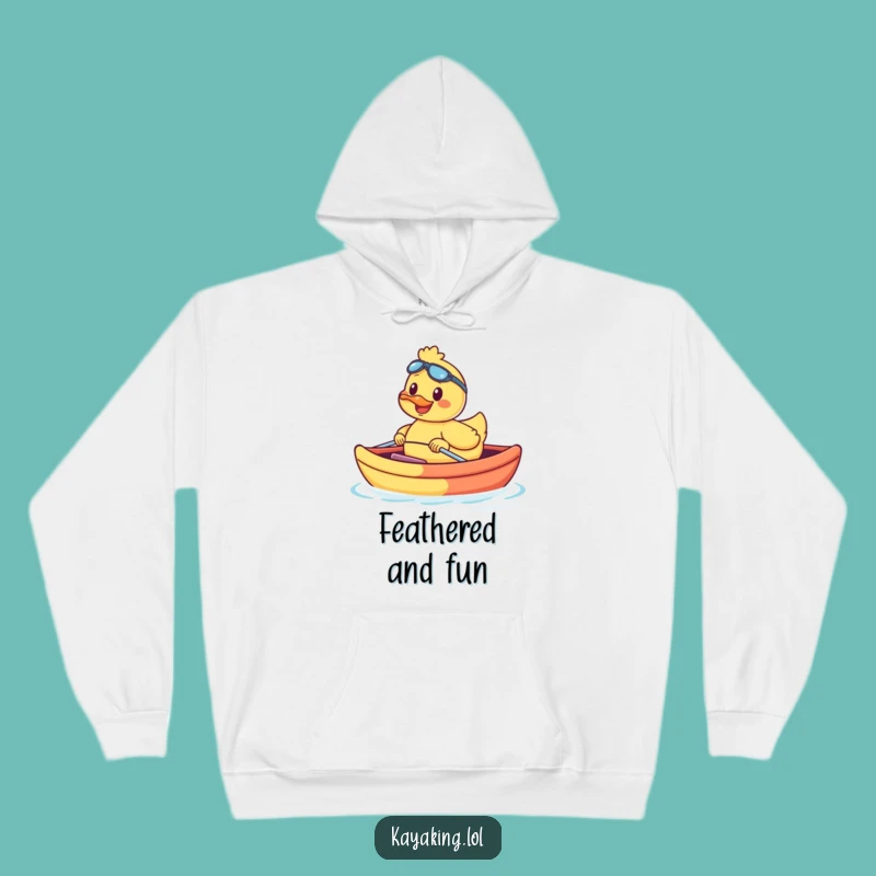 Funny Duck Kayak Hoodie: Cozy Smiling Duck in Kayak, Ultimate Funny Gift!
