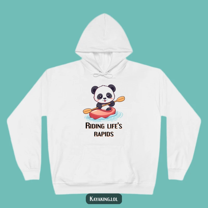 Cozy Funny Panda Kayaking Hoodie: Confident Rider, Warm & Strong Funny Gift