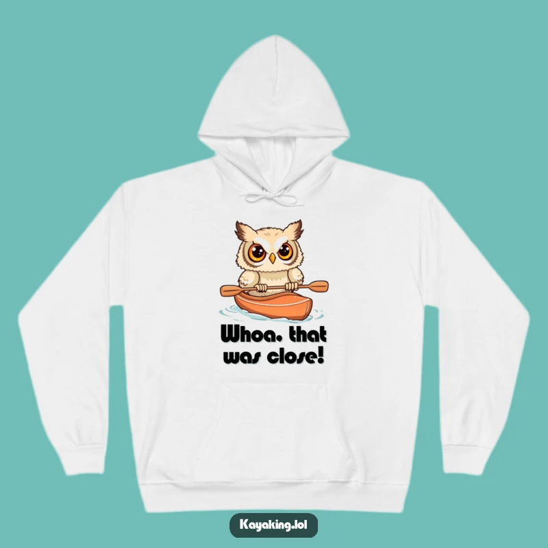Funny Startled Owl Kayak Hoodie: Cozy Up with a Hilarious Mishap