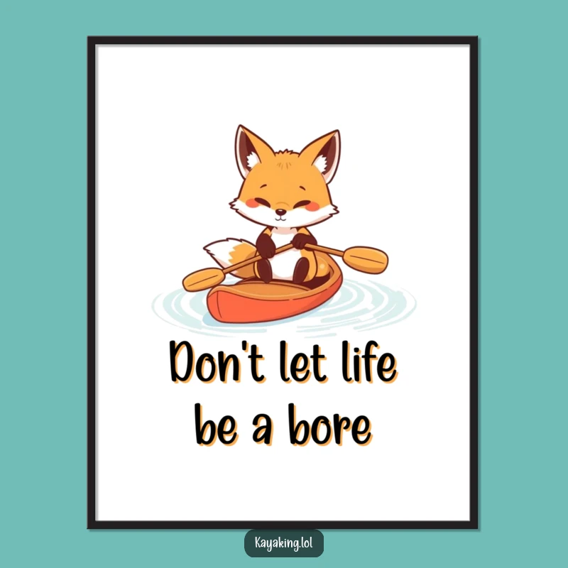 Funny Free Printable Wall Art: Determined Fox Paddling, Humorous Downloadable Decor for Motivation