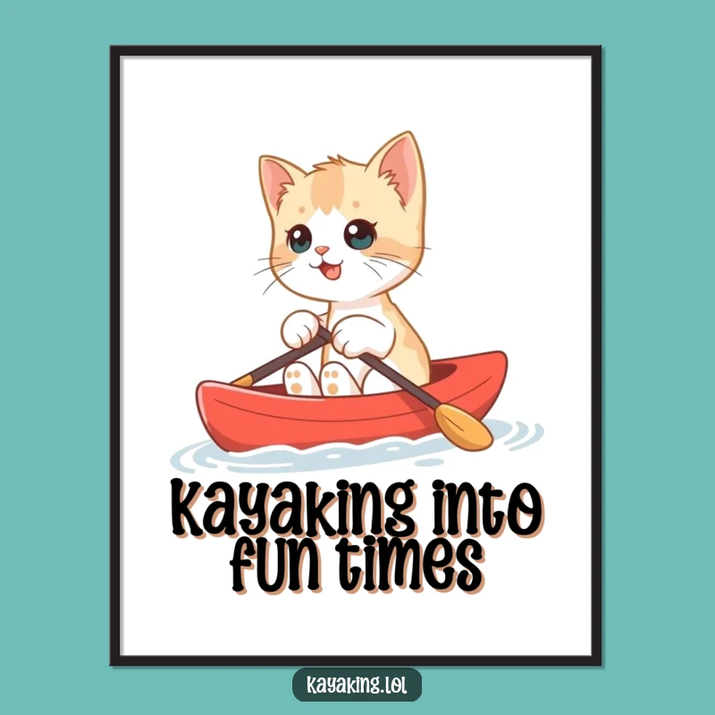Free Printable Kitten Kayak Wall Art - Funny Downloadable Decor for Any Room