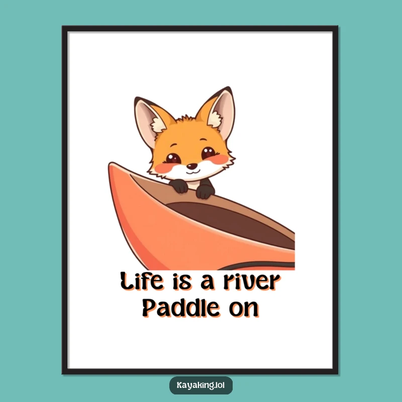 Free Printable Wall Art: Curious Fox Kayak Funny Downloadable Decor