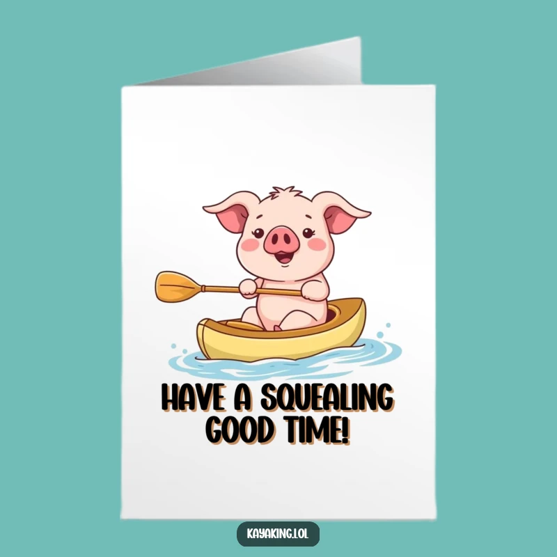 Free Printable Birthday Card: Paddling Pig, Hilarious DIY Gift!