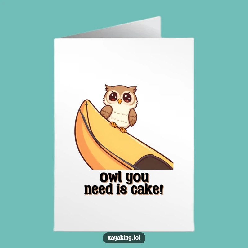 Free Printable Giggling Owl Kayak Birthday Card - Funny Downloadable Joke Gift