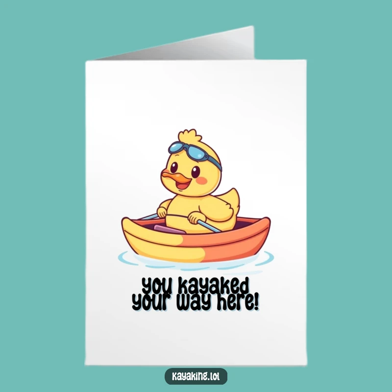 Free Printable Congrats Card: Duck Kayaking Success - Humorous Downloadable Celebration