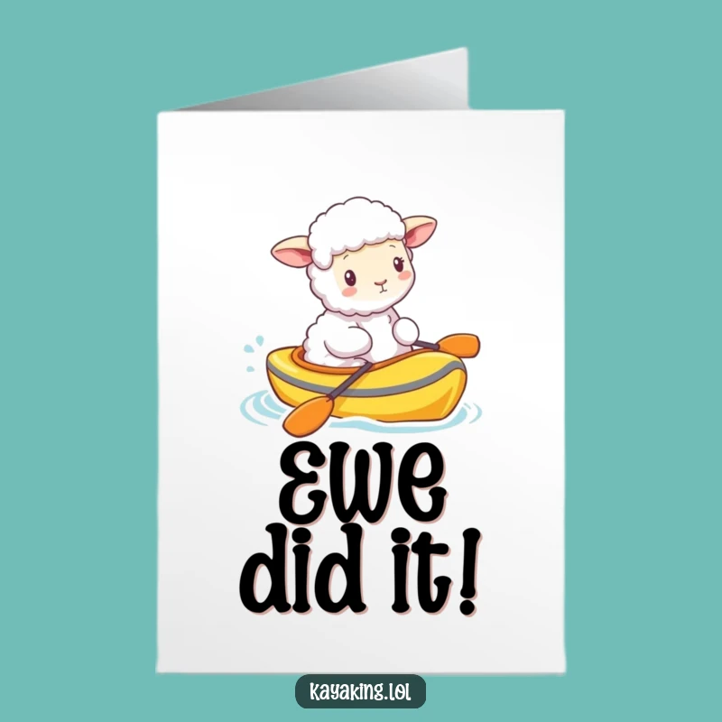 Free Printable Sheep Kayak Congrats Card - Adorable Downloadable Celebration