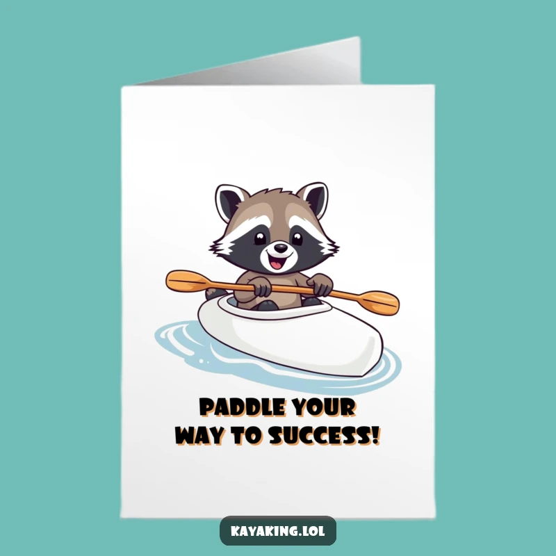 Free Printable Raccoon Kayak Congrats Card - Funny Downloadable Gift & DIY