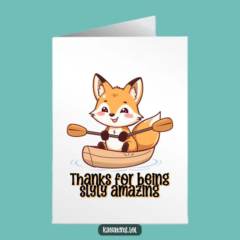 Free Printable Fox Kayak Thank You Card - Funny Clever Downloadable