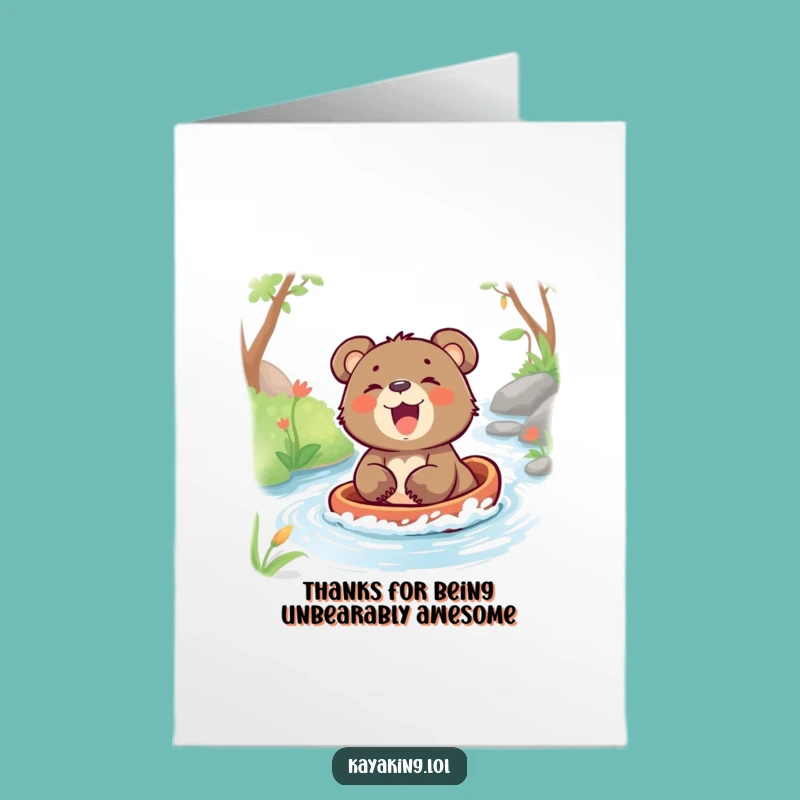 Free Printable Thank You Card: Bear Cub's Smile, Heartfelt & Funny Downloadable Gift