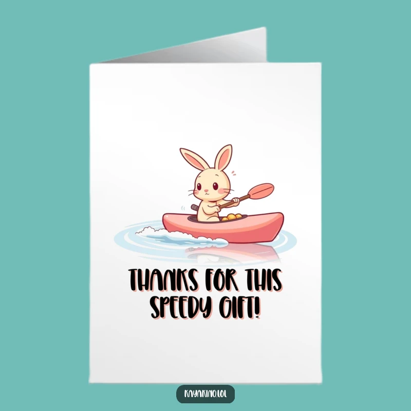 Free Printable Thank You Card: Fast Rabbit Kayaking with Gratitude!