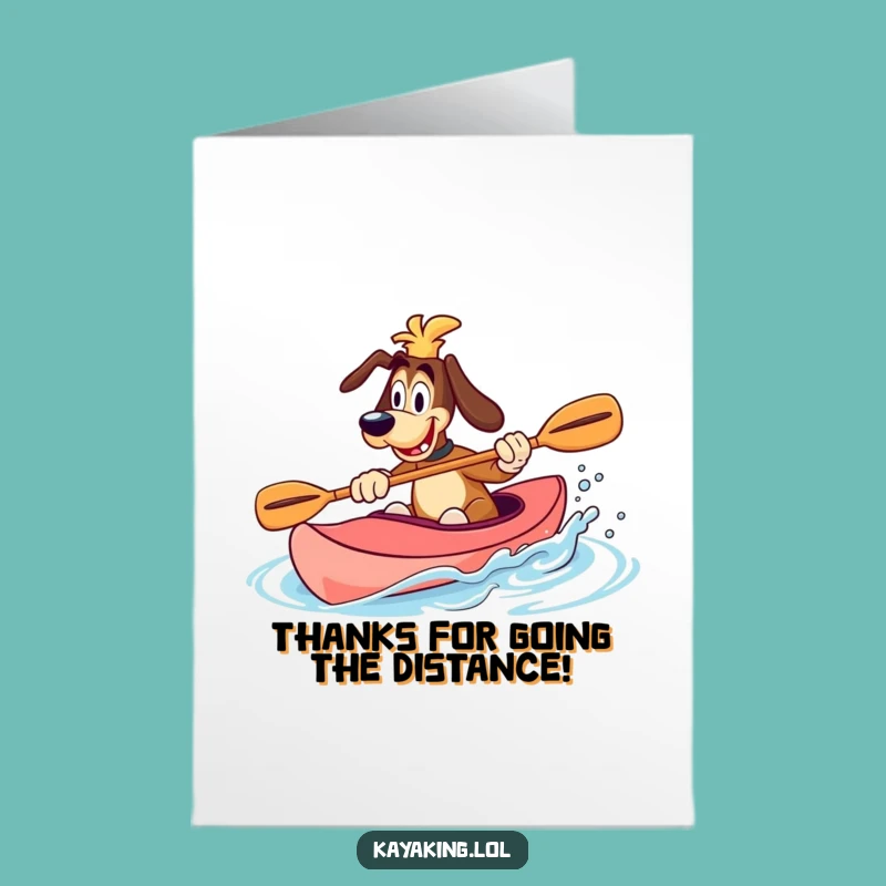 Free Printable Thank You Card: Kayak Dog Splash! Express Thanks with Downloadable Fun.