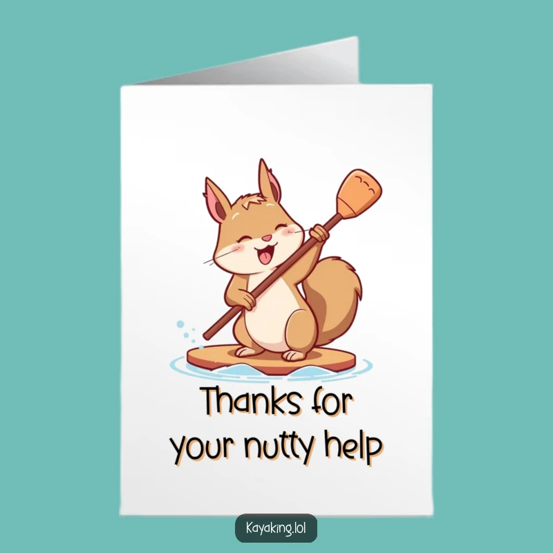 Free Printable Thank You Card: Squirrel's Paddle Effort, Heartfelt & Funny Downloadable Gift