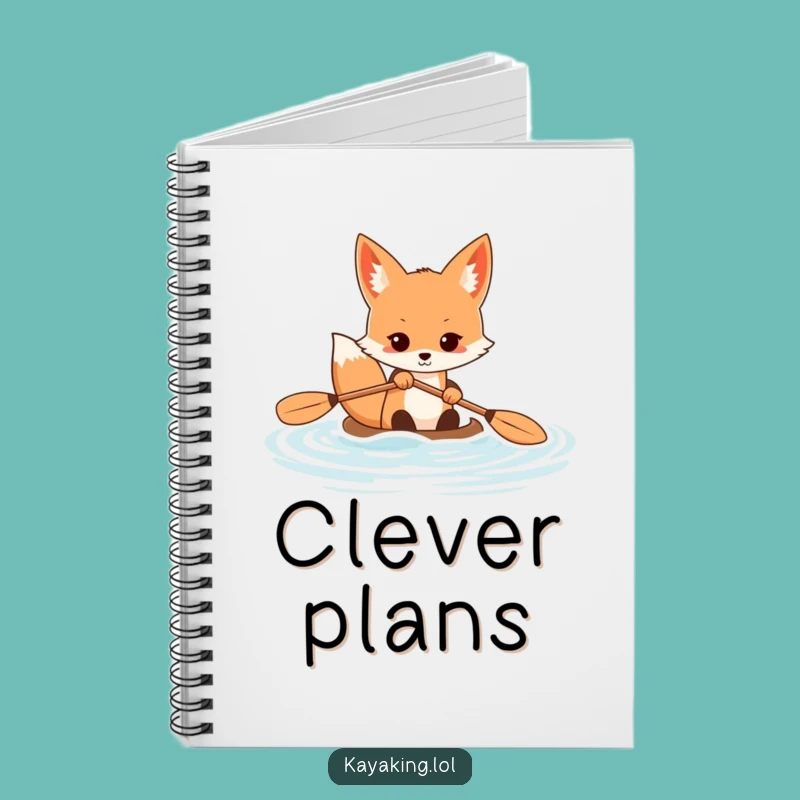 Funny Determined Fox Notebook: Plan Your Goals with Kayak Humor