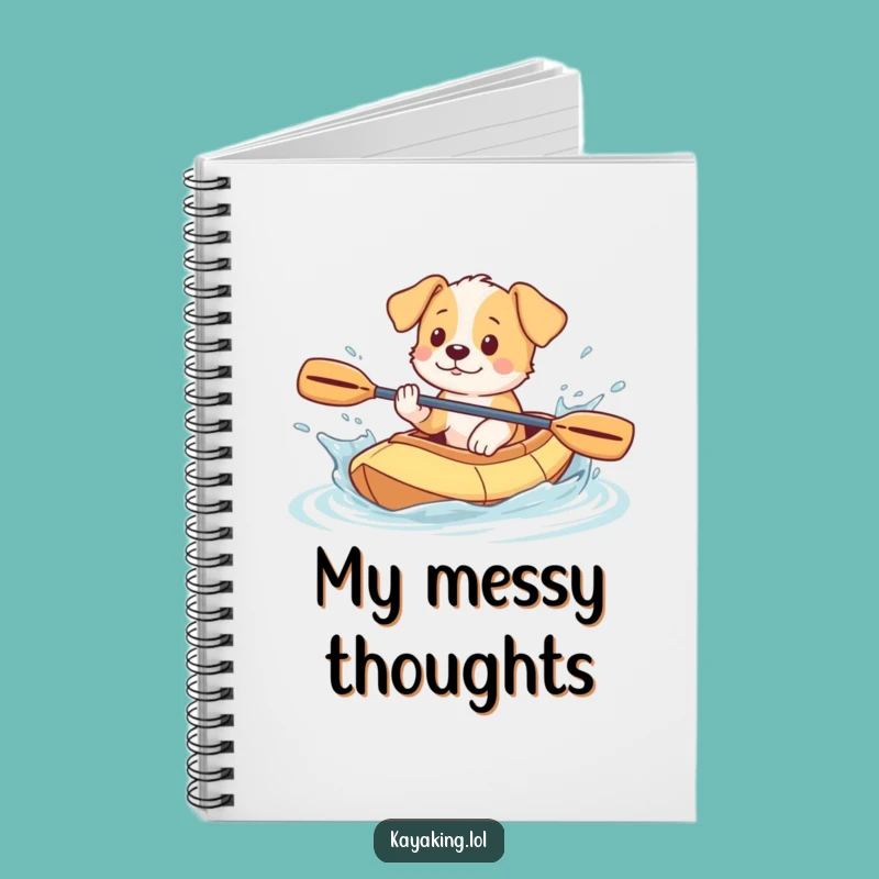 Funny Puppy Kayak Notebook: Splashy Pup's Ideas, Journal Your Fun & Funny Gift