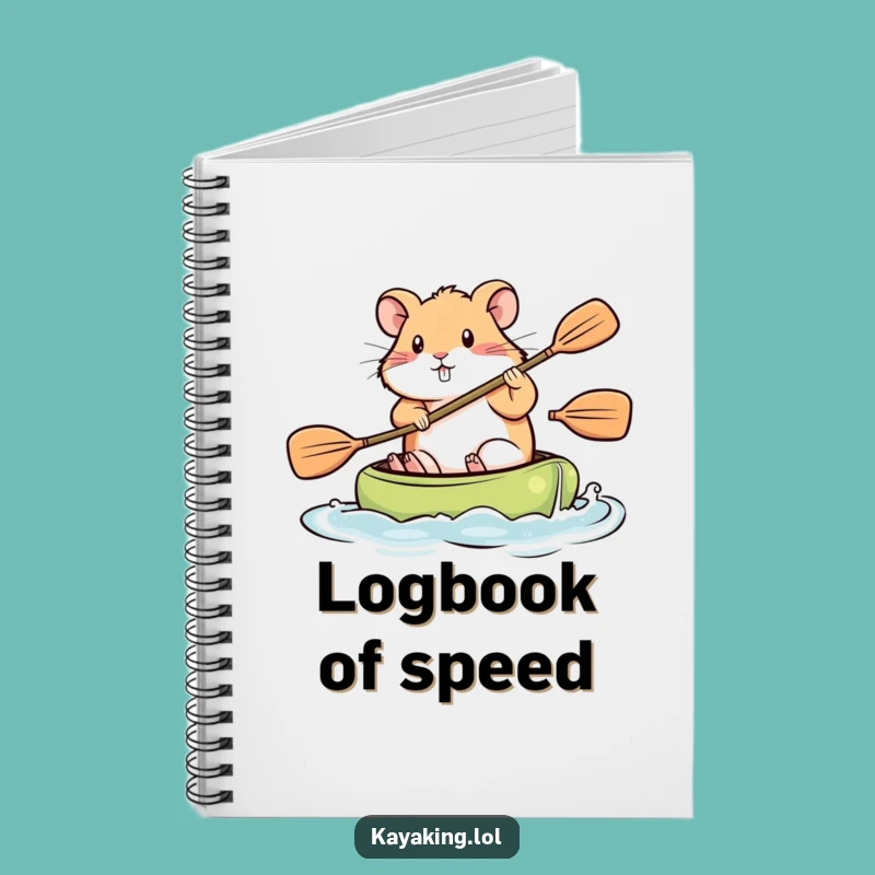Funny Determined Hamster Kayak Notebook: Motivational Journal, Perfect Gift for Students