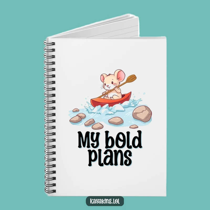Funny Brave Mouse Kayak Notebook - Journal for Bold Ideas