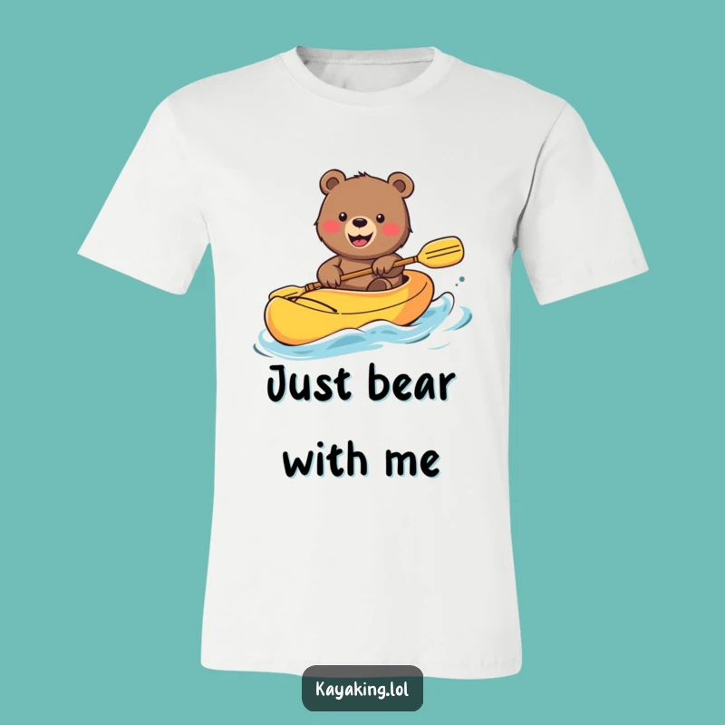 Funny Bear Kayak T-Shirt: Waving Grizzly's Bright Adventure, Wearable Fun & Funny Gift