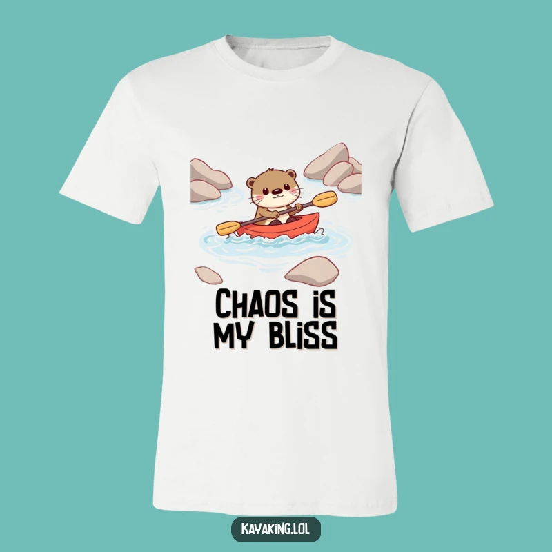 Funny Otter Kayak T-Shirt: Playful Character, Hilarious Gift for Water Sports Fans
