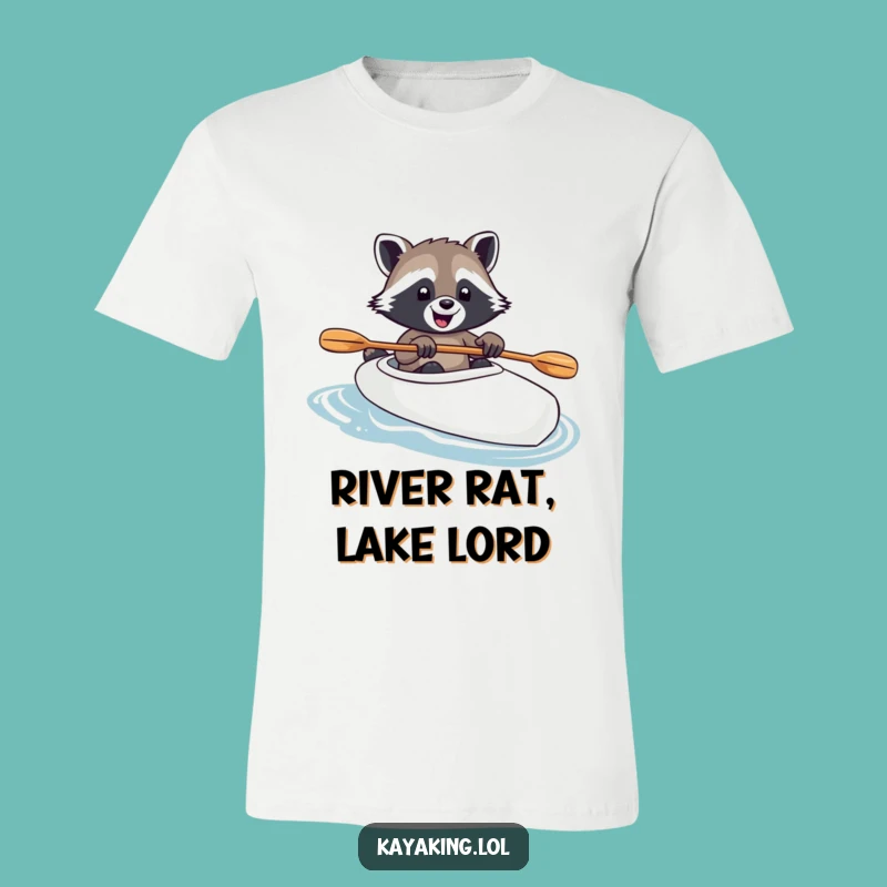 Funny Raccoon Kayak T-Shirt: Joyful Paddler Adventure Tee Gift