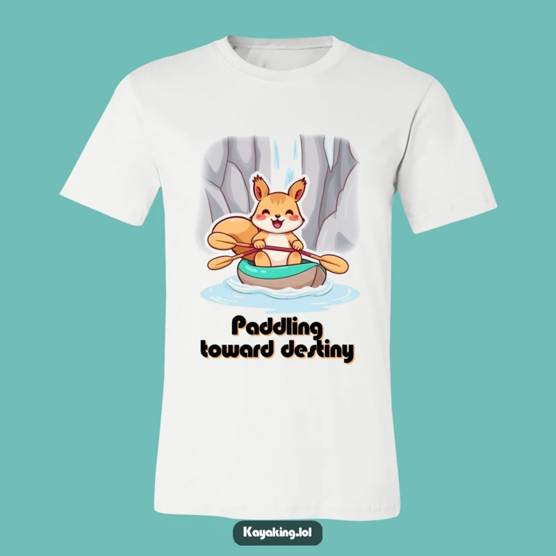 Funny Squirrel Kayak Waterfall T-Shirt: Wearable Humor for Adventure Seekers