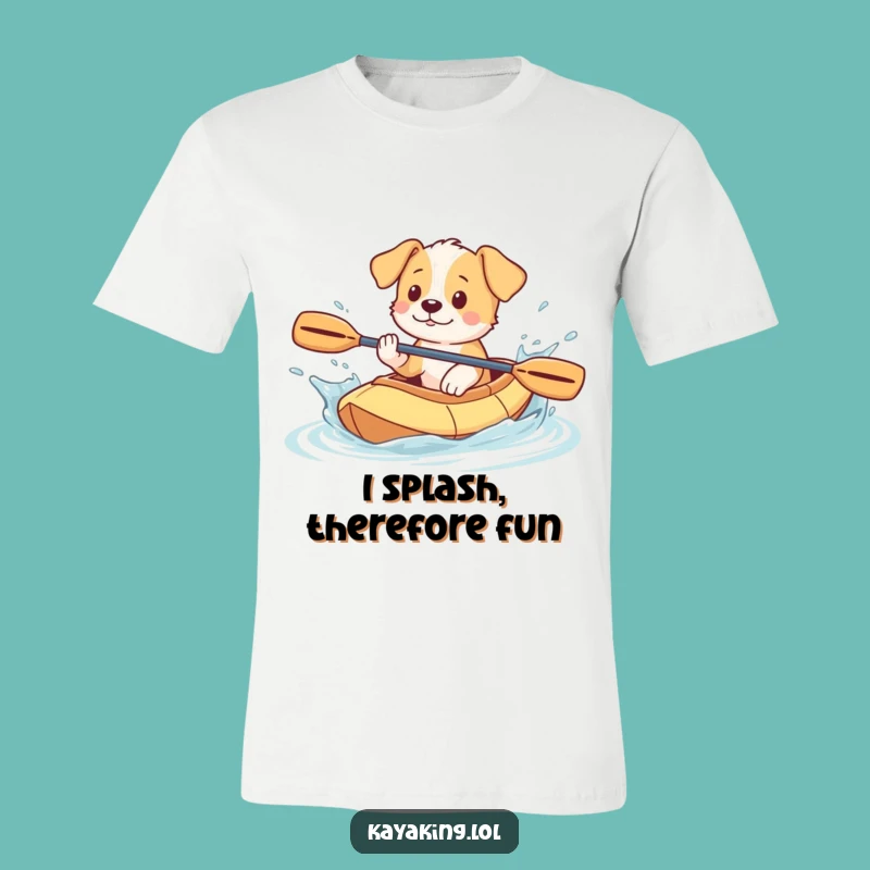 Funny Puppy Kayak T-Shirt: Splashy Dog's Water Adventure, Cute & Funny Gift Idea