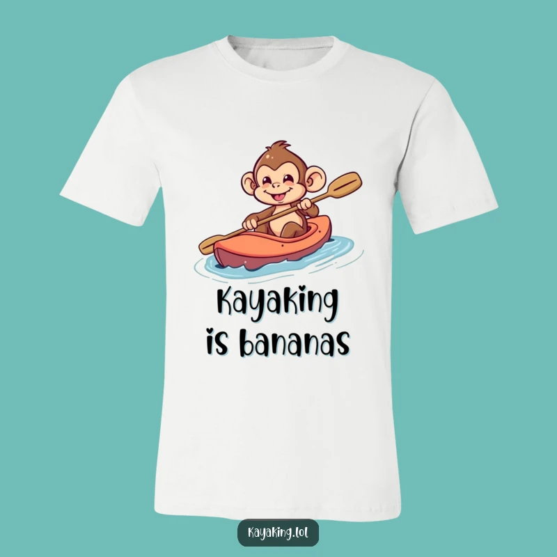 Funny Monkey Kayak T-Shirt: Wear Your Adventure with this Playful Character Tee, a Great Funny Gift!