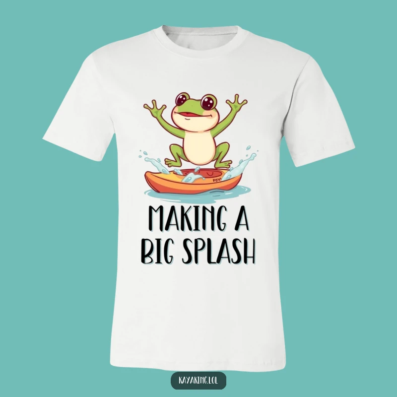 Funny Frog Kayak Splash T-Shirt: Humorous Amphibian Action Tee, Perfect Gift