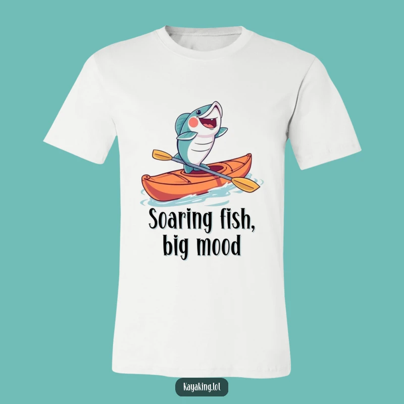 Funny Fish Kayak T-Shirt: Joyful Leaping Angler Tee for Fishing Fans