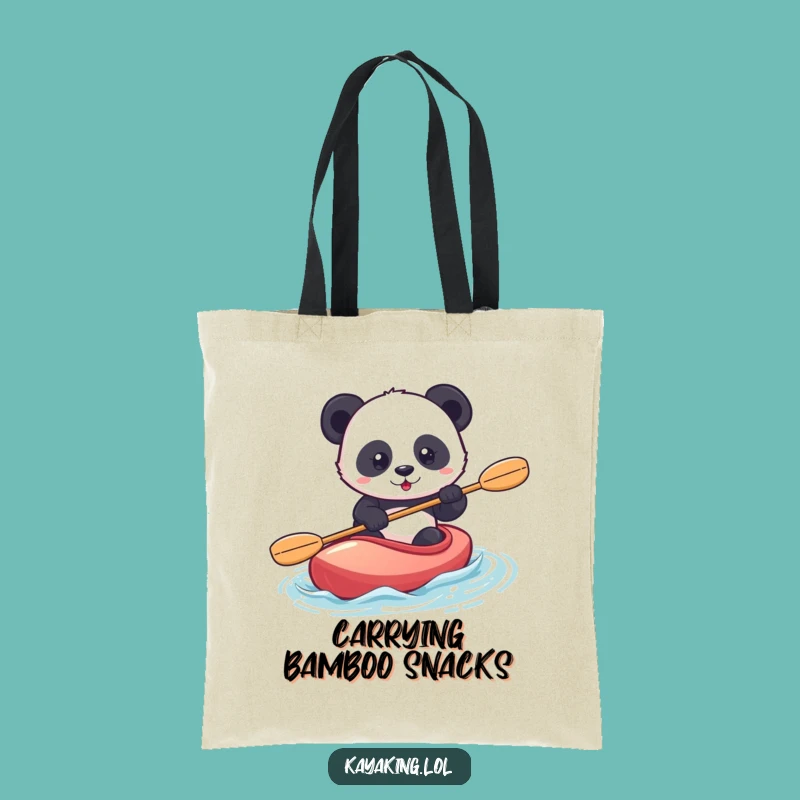 Funny Panda Kayaking Tote Bag: Confident Rider, Durable & Stylish Funny Gift