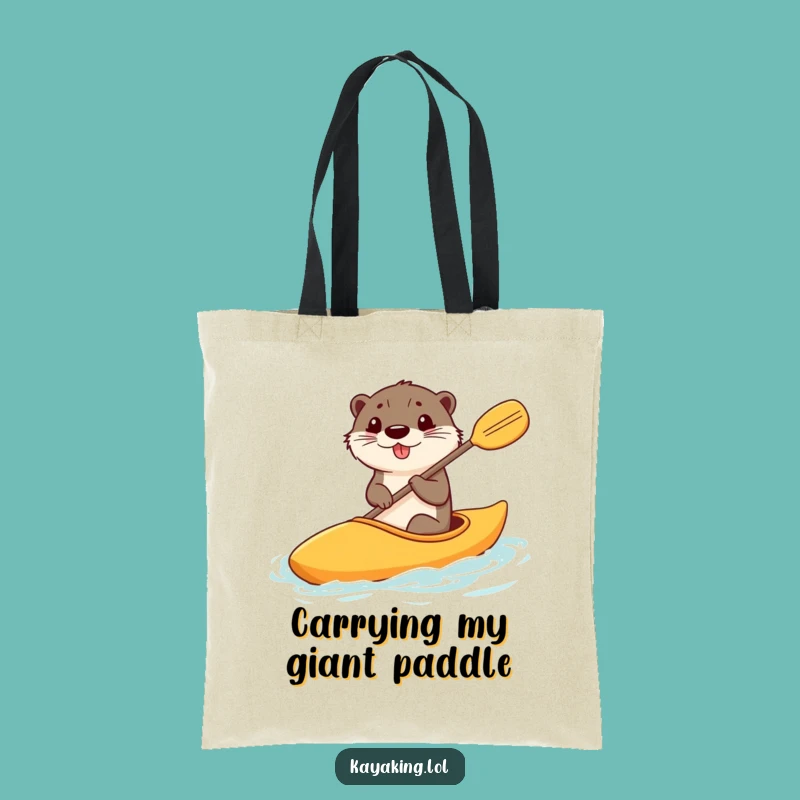 Funny Otter Kayak Tote Bag: Carry Your Fun With A Big Paddle