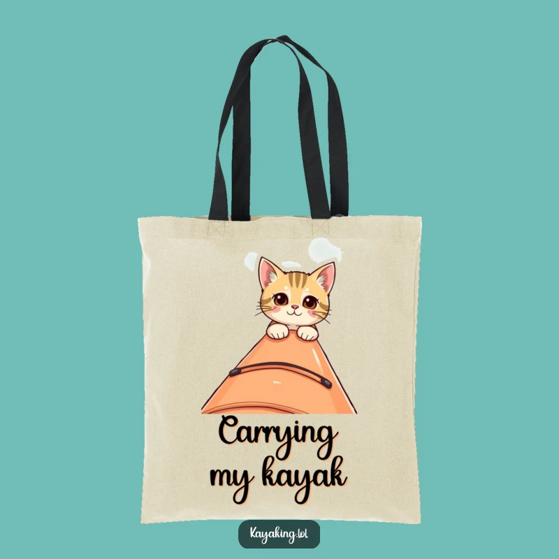 Funny Curious Cat Kayak Tote Bag - Carry Your Cat's Curiosity