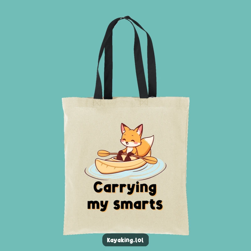 Funny Fox Kayaking Tote Bag: Graceful Navigator, Chic & Practical Funny Gift