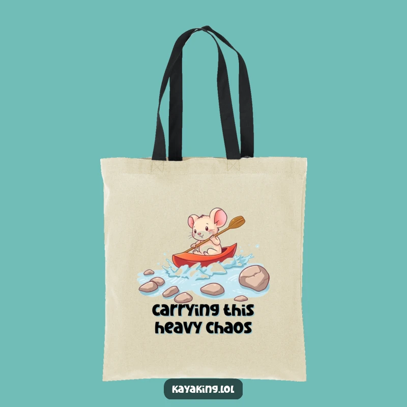 Funny Brave Mouse Kayak Tote Bag - Adventure Carryall