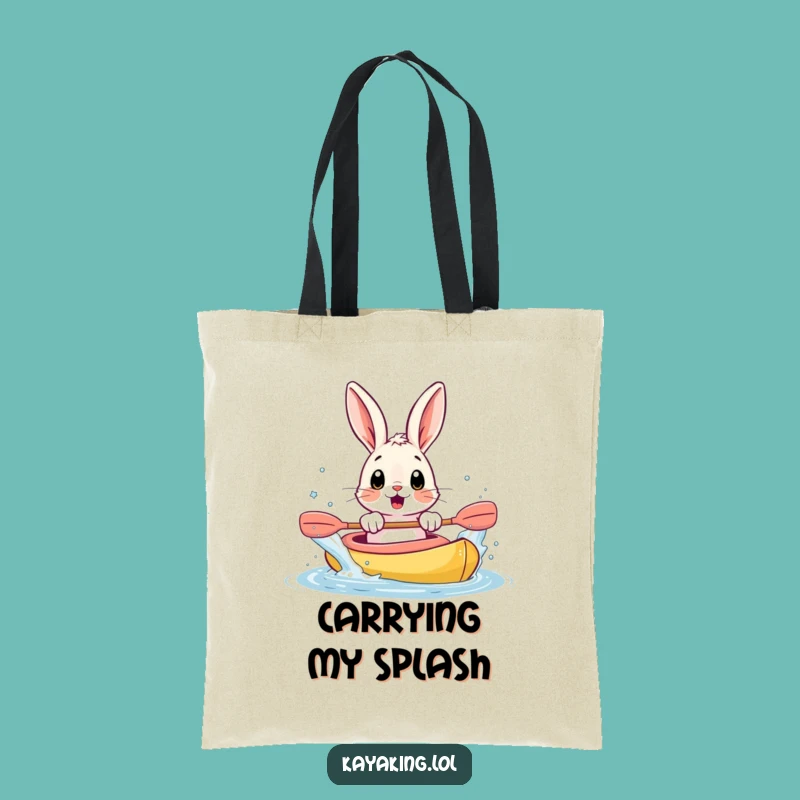 Funny Bunny Kayak Tote Bag: Carry Your Splashy Humor