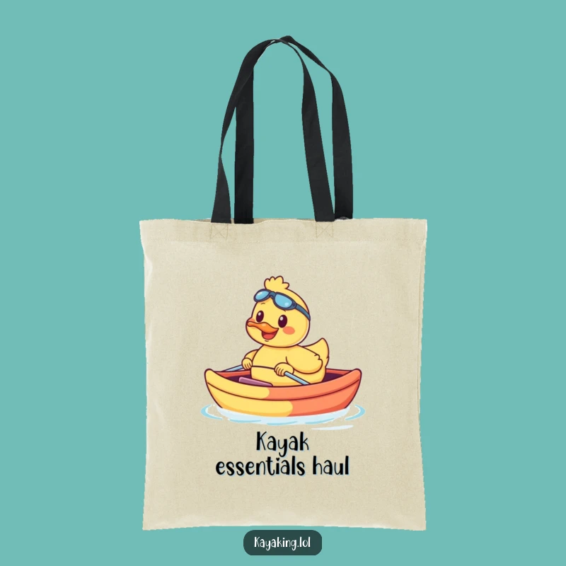 Funny Duck Kayak Tote Bag: Adorable Smiling Duck Floating, Perfect Funny Gift!