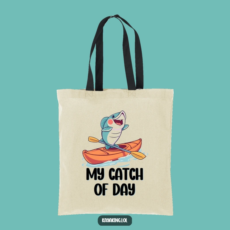 Funny Fish Kayak Tote Bag: Carry Your Catch with this Joyful Angler's Humor