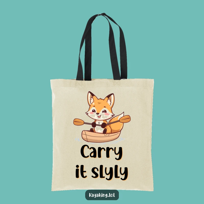Funny Fox Kayak Tote Bag: Sparkling Explorer Eco-Friendly Gift
