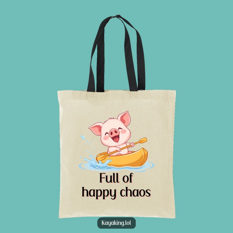 Funny Giggling Piglet Kayak Tote Bag - Splashy Accessory