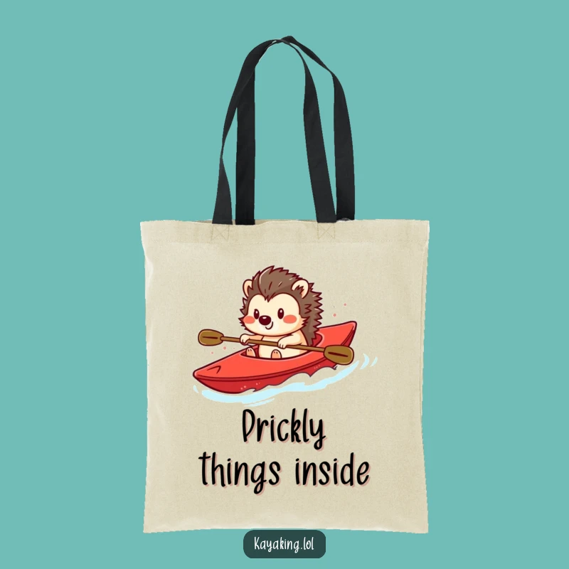 Funny Hedgehog Kayaking Tote Bag - Carry Your Smiles!