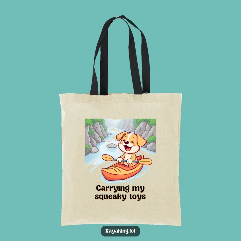 Funny Puppy Kayaking Tote Bag - Carry Your Laughs!
