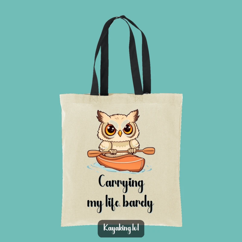 Funny Startled Owl Kayak Tote Bag: Carry Laughs and Essentials Hilariously
