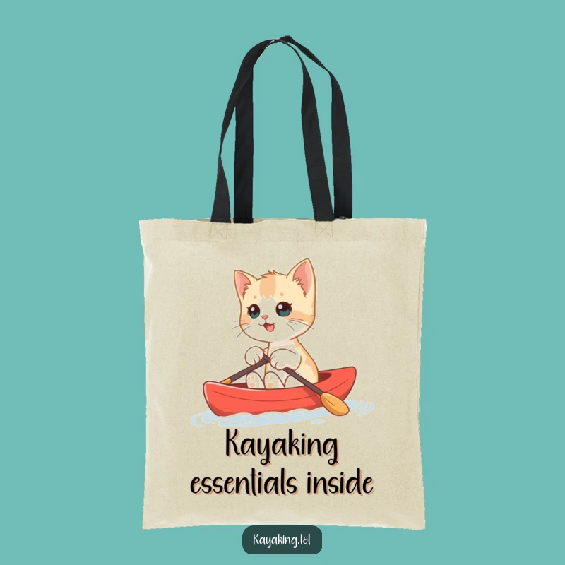 Funny Kitten Kayak Tote Bag: Cute Cat Bobbing Adventure, Handy Funny Gift