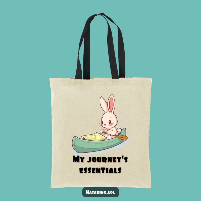 Funny Bunny Kayak Map Tote Bag: Curious Accessory, Perfect Gift for Organizers